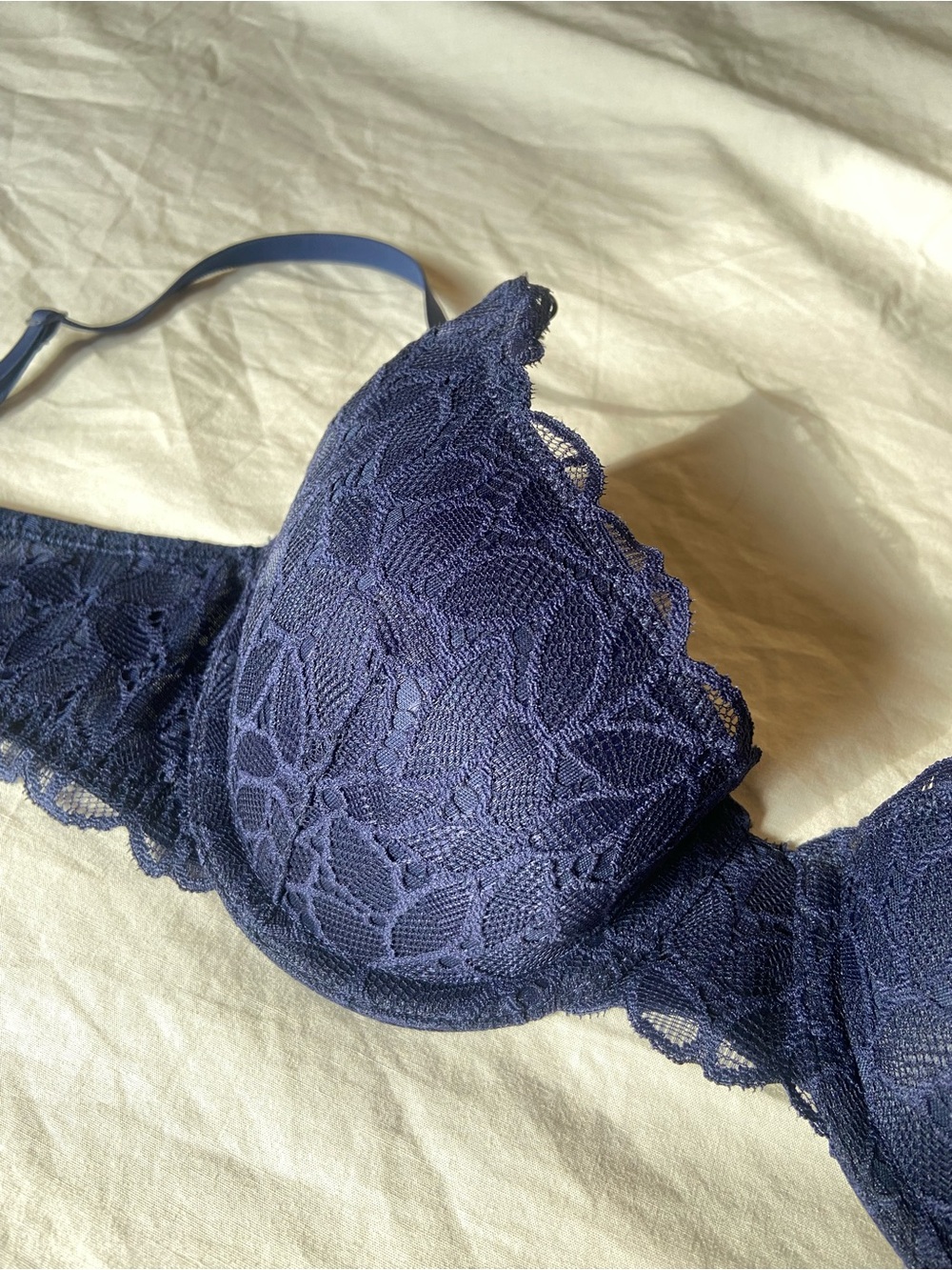 32B Aerie Navy Blue Lace Underwire Bra